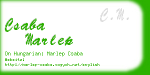 csaba marlep business card
